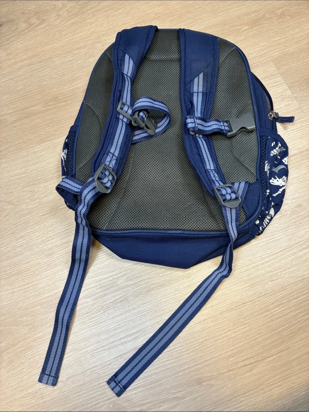 Pottery Barn Kids 16” Navy Dinosaur Skeleton Backpack HENRY customization